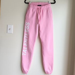 Talentless pink joggers with white logo